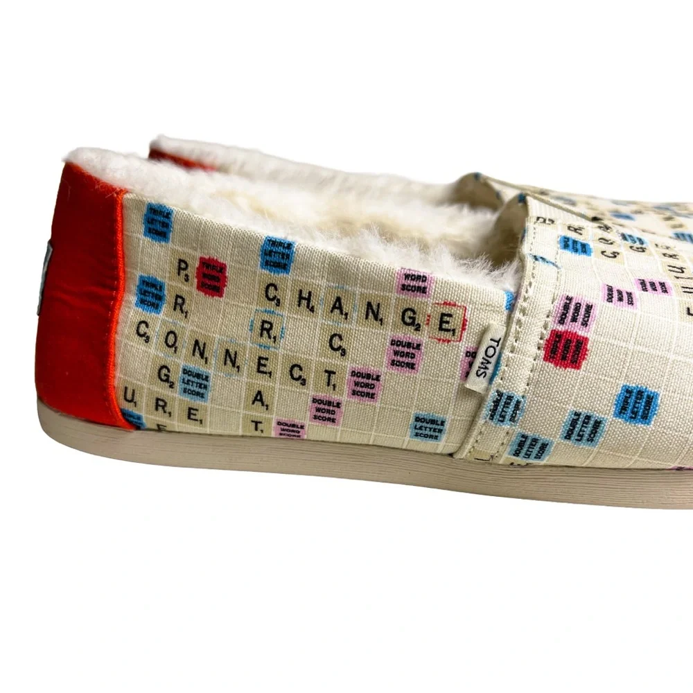 TOMS x SCRABBLE Alpargata Classic Canvas Slip On Flats Size 9 NEW - Picture 3 of 8